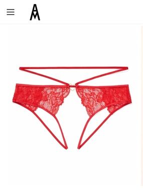 Adore Me Red Strappy Lace Cheeky Panty